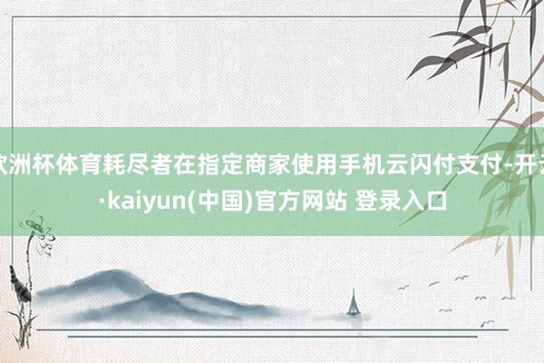 欧洲杯体育耗尽者在指定商家使用手机云闪付支付-开云·kaiyun(中国)官方网站 登录入口
