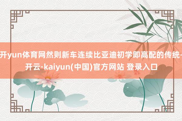 开yun体育网然则新车连续比亚迪初学即高配的传统-开云·kaiyun(中国)官方网站 登录入口
