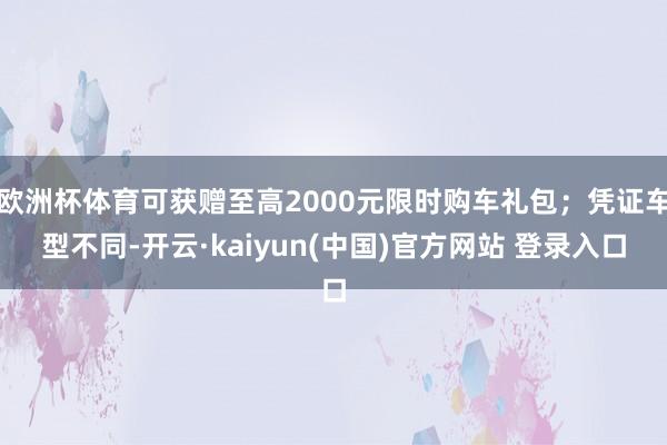 欧洲杯体育可获赠至高2000元限时购车礼包；凭证车型不同-开云·kaiyun(中国)官方网站 登录入口