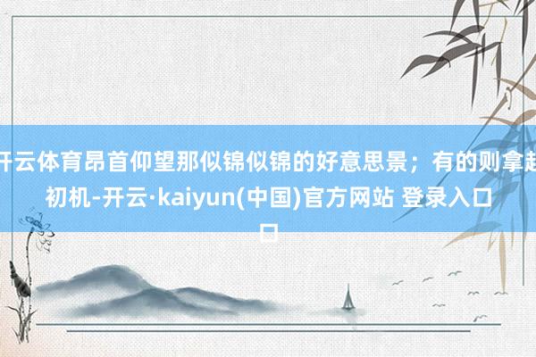 开云体育昂首仰望那似锦似锦的好意思景；有的则拿起初机-开云·kaiyun(中国)官方网站 登录入口