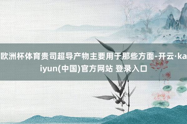 欧洲杯体育贵司超导产物主要用于那些方面-开云·kaiyun(中国)官方网站 登录入口