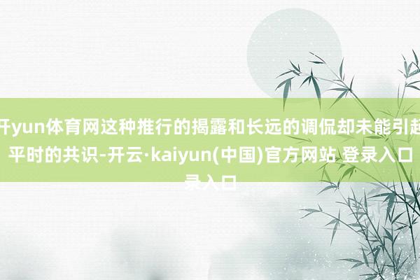 开yun体育网这种推行的揭露和长远的调侃却未能引起平时的共识-开云·kaiyun(中国)官方网站 登录入口