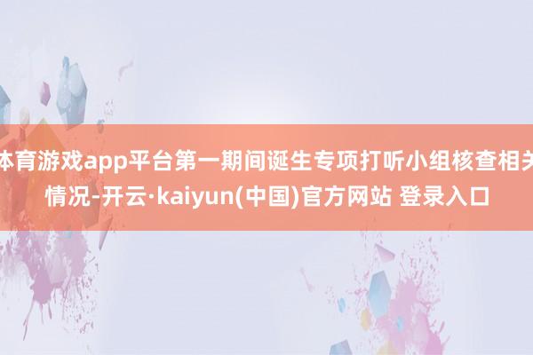 体育游戏app平台第一期间诞生专项打听小组核查相关情况-开云·kaiyun(中国)官方网站 登录入口